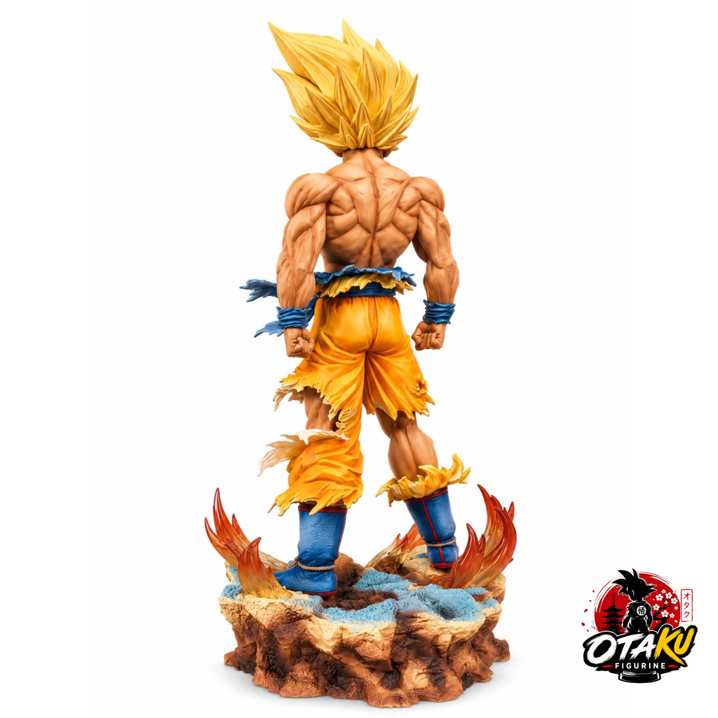 Figurine Dragon Ball Z Son Goku Super Saiyan VS Freezer – Statue Collector avec Têtes Interchangeables & Base LED