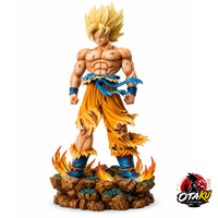 Figurine Dragon Ball Z Son Goku Super Saiyan VS Freezer – Statue Collector avec Têtes Interchangeables & Base LED