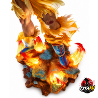 Figurine Dragon Ball Z Son Goku Super Saiyan VS Freezer – Statue Collector avec Têtes Interchangeables & Base LED