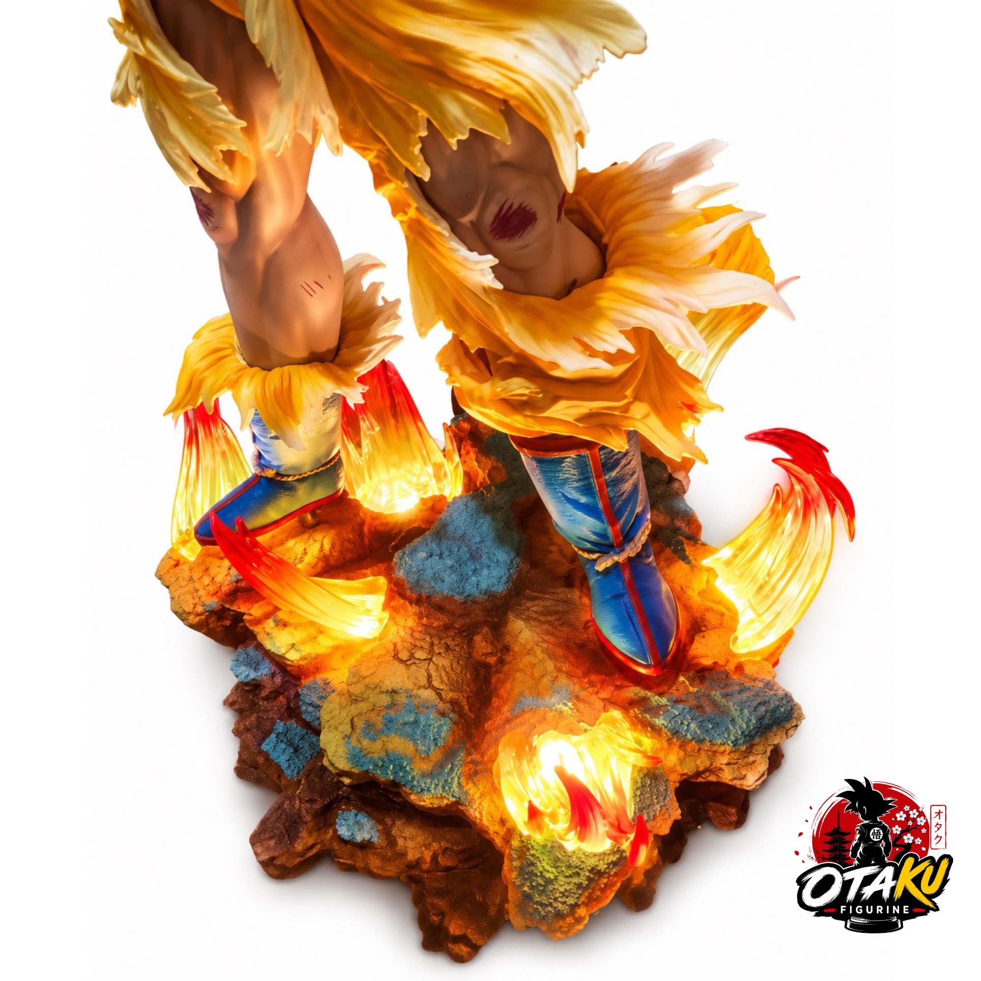 Figurine Dragon Ball Z Son Goku Super Saiyan VS Freezer – Statue Collector avec Têtes Interchangeables & Base LED