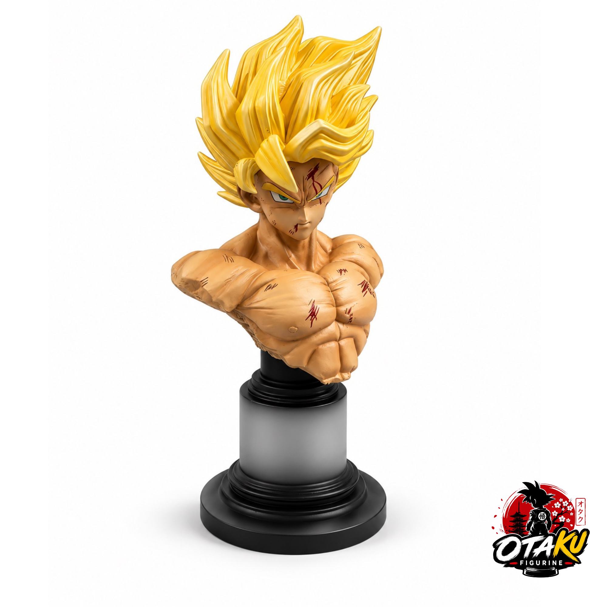 Figurine Dragon Ball Z Son Goku Super Saiyan VS Freezer – Statue Collector avec Têtes Interchangeables & Base LED