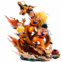 Figurine Dragon Ball Z – Son Goku SSJ3, Son Gohan, Son Goten & Shenron Collector 27 cm