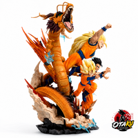 Figurine Dragon Ball Z – Son Goku SSJ3, Son Gohan, Son Goten & Shenron Collector 27 cm