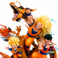 Figurine Dragon Ball Z – Son Goku SSJ3, Son Gohan, Son Goten & Shenron Collector 27 cm