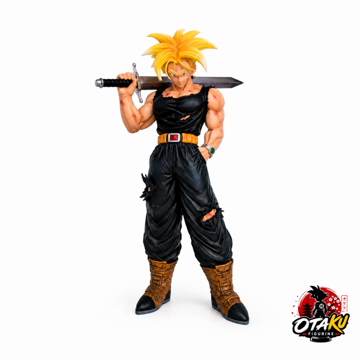 Figurine Dragon Ball Z Trunks - 32,5 cm Tête Interchangeable Édition Premium