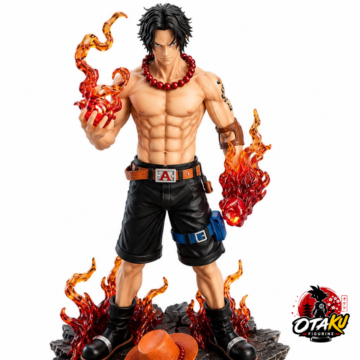 Figurine One Piece Ace - 70 cm Édition Collector Flamme LED Collector