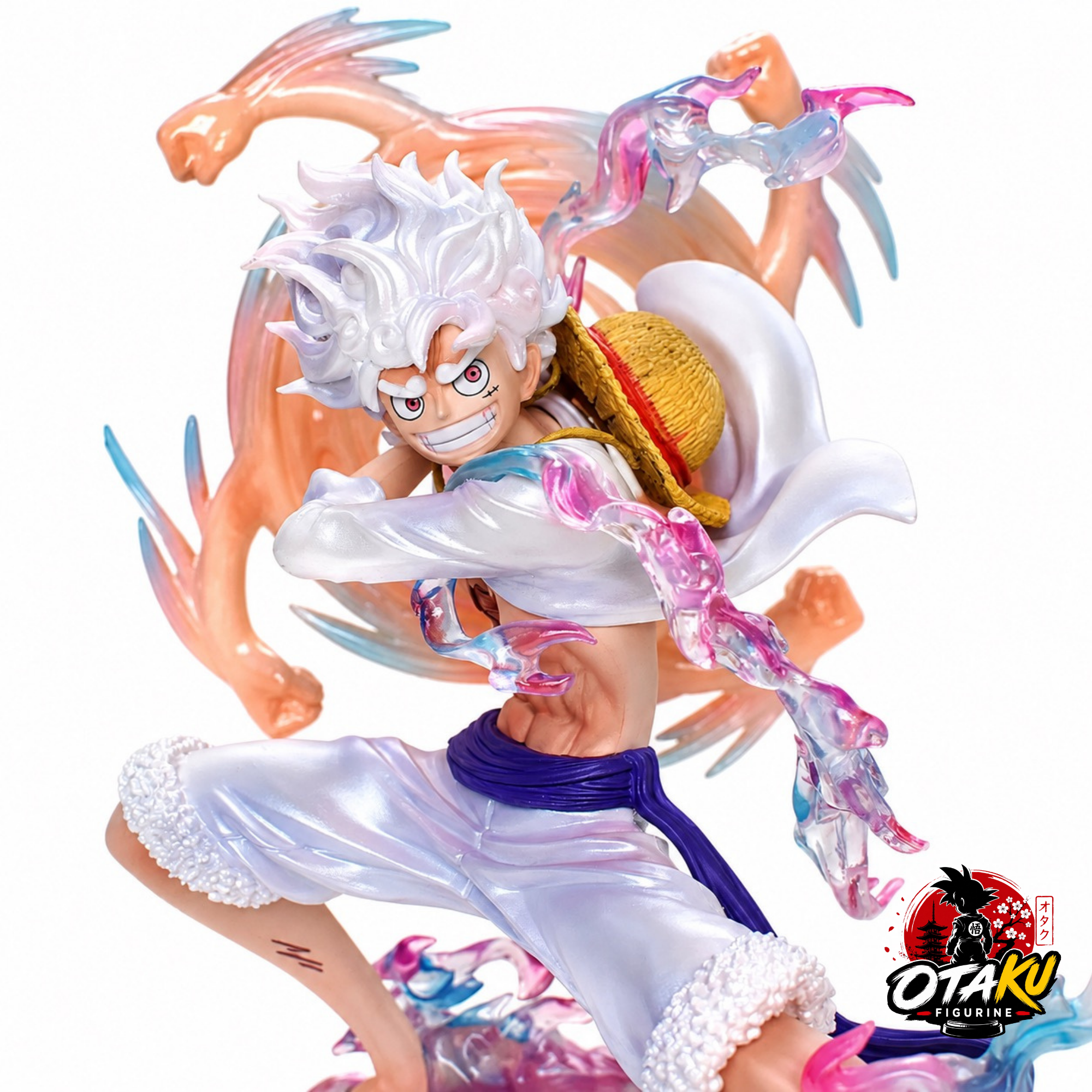 Figurine One Piece Luffy Gear 5 - 19 cm Effets Haki Translucides Édition Premium