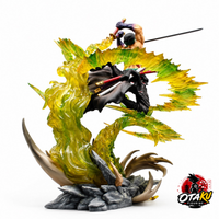 Figurine One Piece Zoro - 30 cm LED et Visage Interchangeable Édition Premium